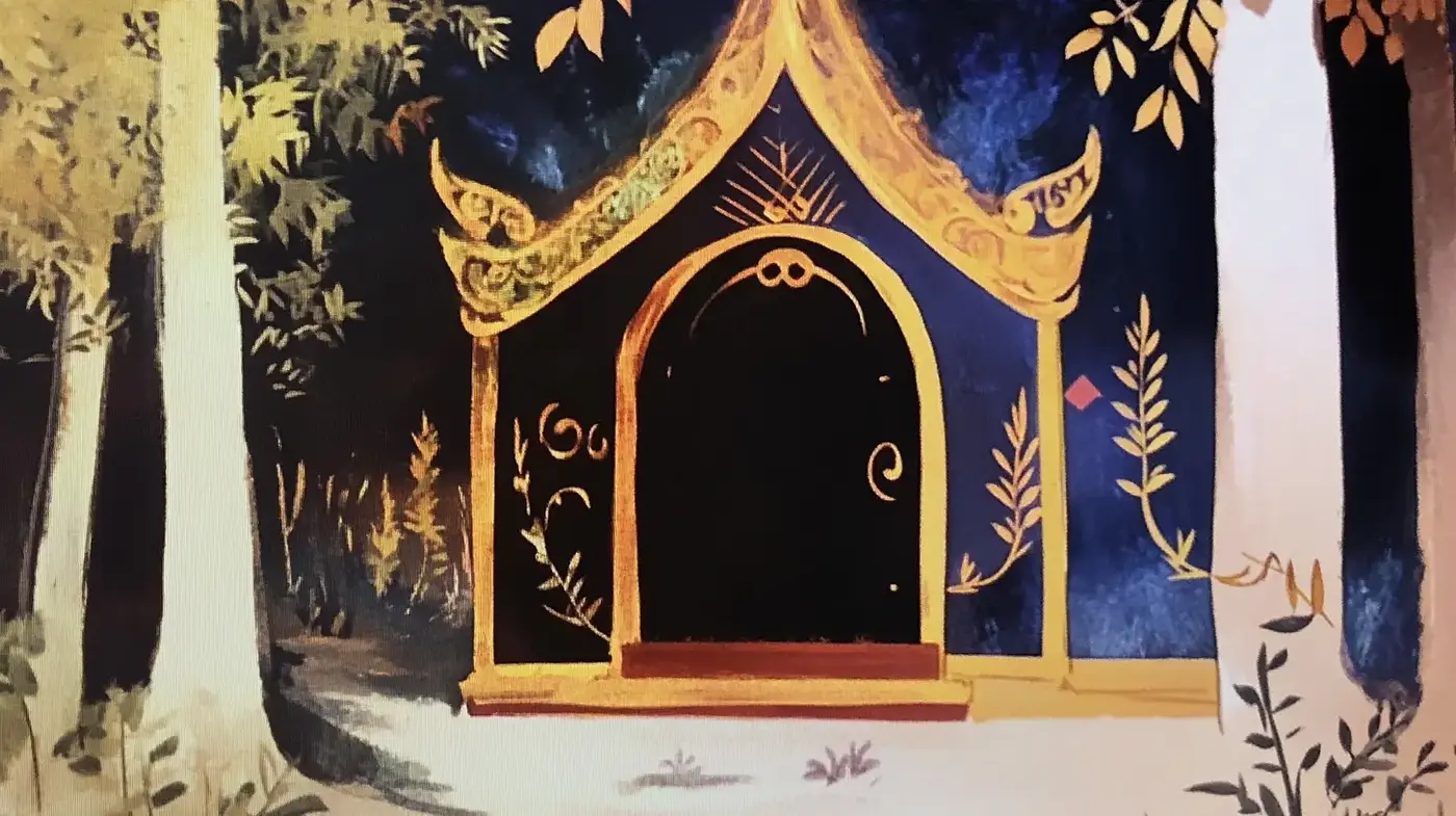 Enchanted Folktale Reverie: A Fusion of Whimsical Shadows and Golden Hues - Midjourney sref style