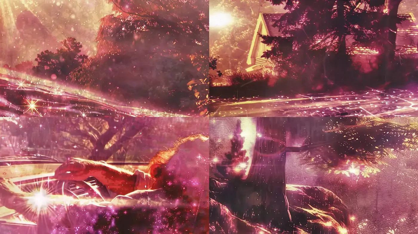 Ethereal dreamscape with celestial reflections and organic textures - Midjourney sref style