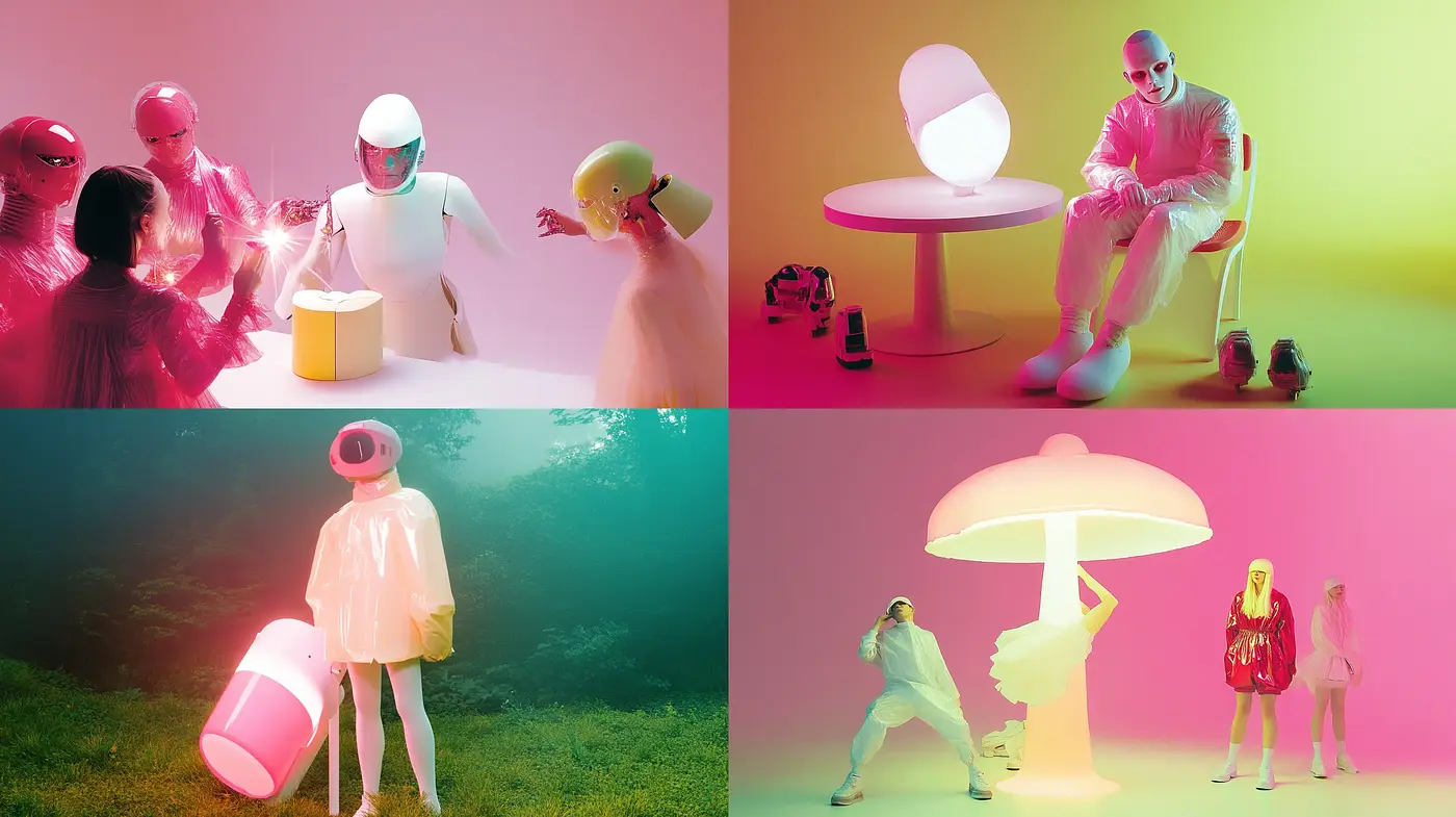 Surreal Pastel Dystopia: A Homage to Retrofuturism and Neon Nostalgia - Midjourney sref style
