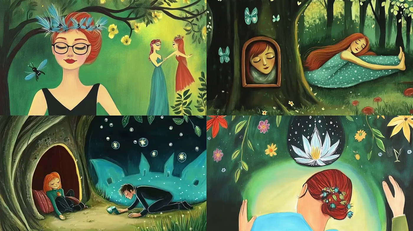 Whimsical and Enchanting Illustrations with a Dreamlike Quality - Midjourney sref style