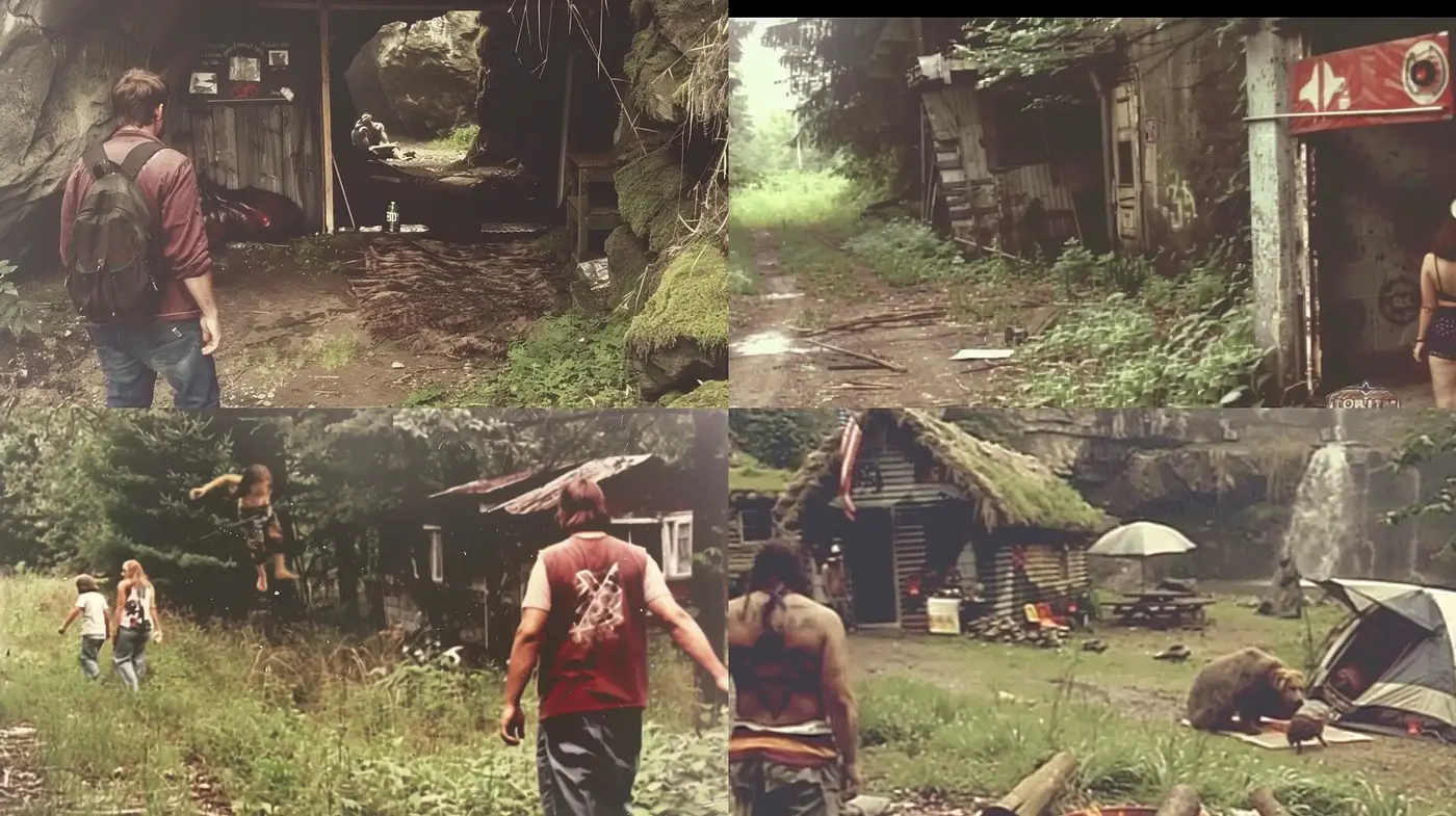 Rustic Abandonment and Overgrowth Artistic Interpretation - Midjourney sref style