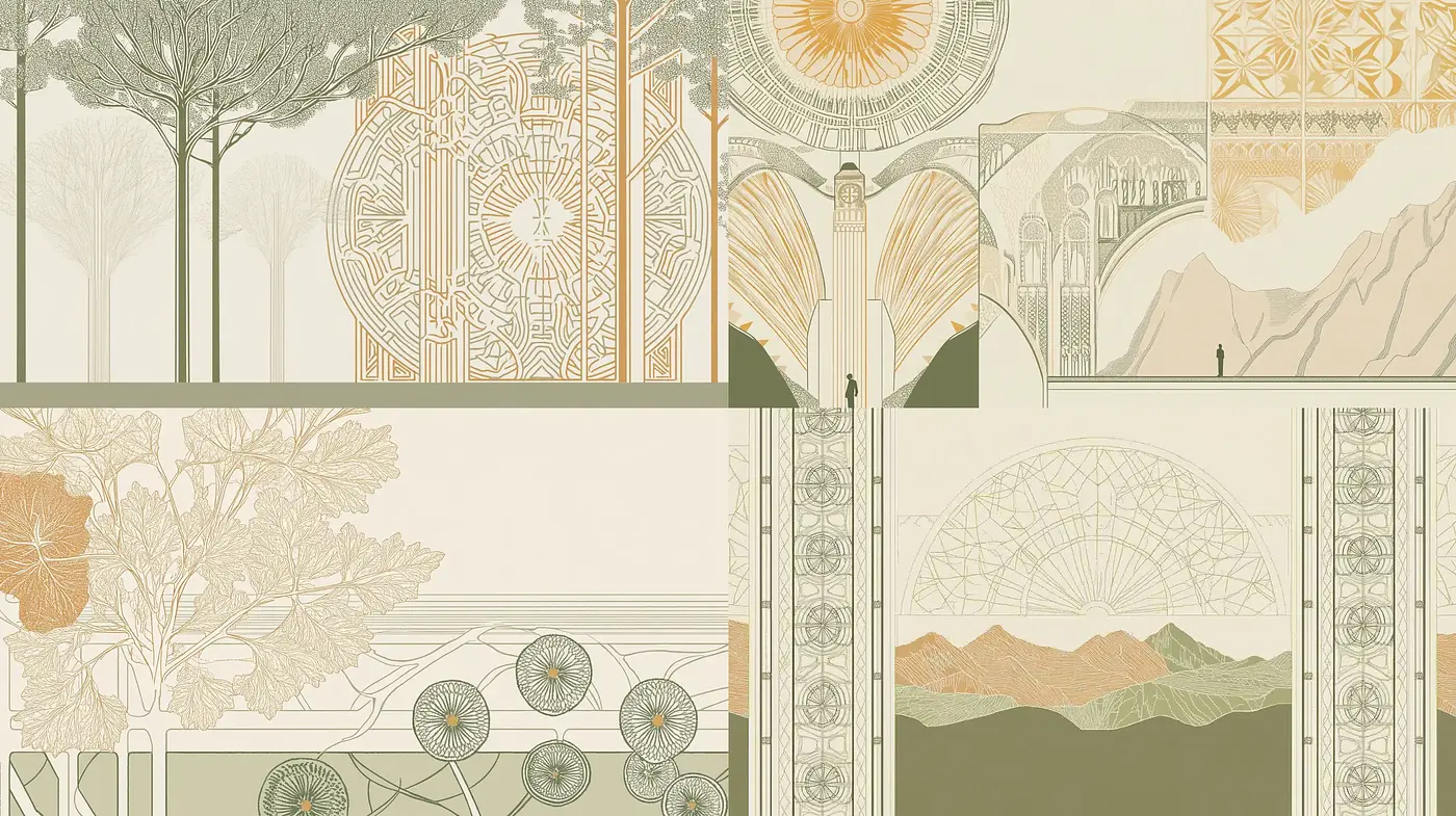 Ethereal Art Nouveau Revival with an Earthy Palette - Midjourney sref style