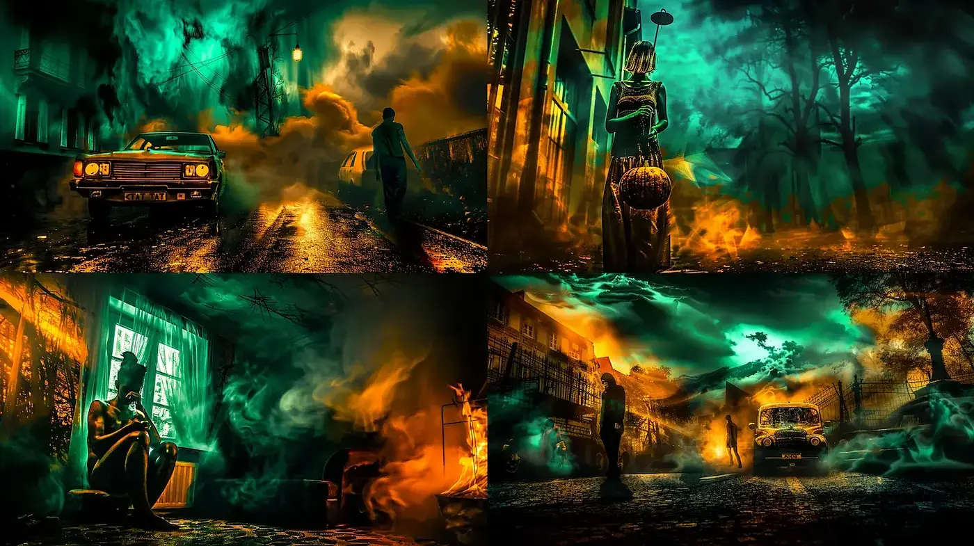 Mysteriously Atmospheric Scenes with Cinematic Undertones - Midjourney sref style