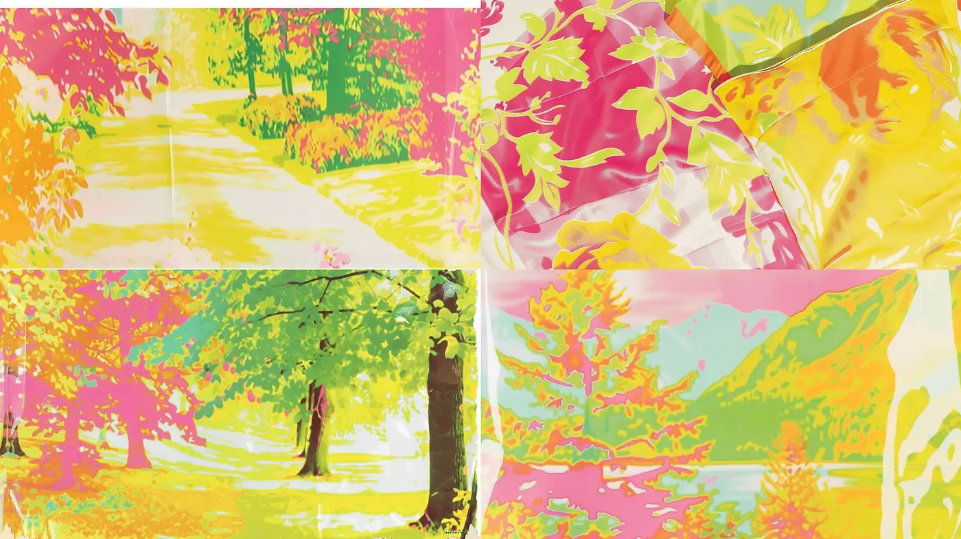 Luminous Chromatic Impressions: A Fusion of Vivid Hues and Dynamic Patterns - Midjourney sref style