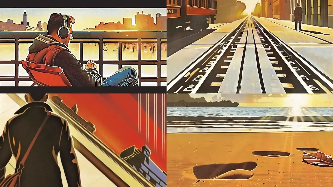 Distinctive Retro Futurism with Warm Illuminations and Textures - Midjourney sref style