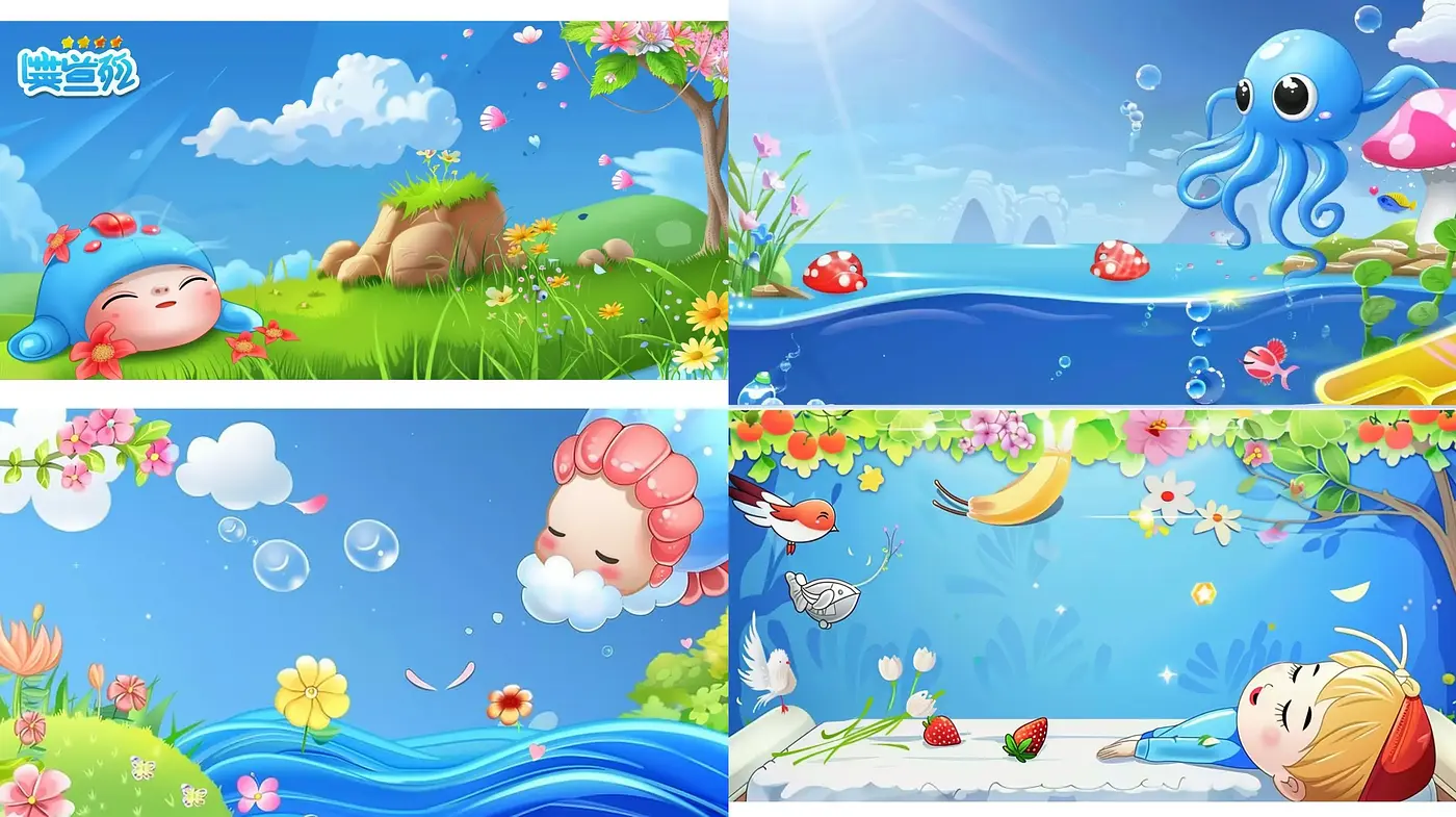 Whimsical Aquatic Fantasia: A Cheerful Anime-Inspired Dreamscape - Midjourney sref style