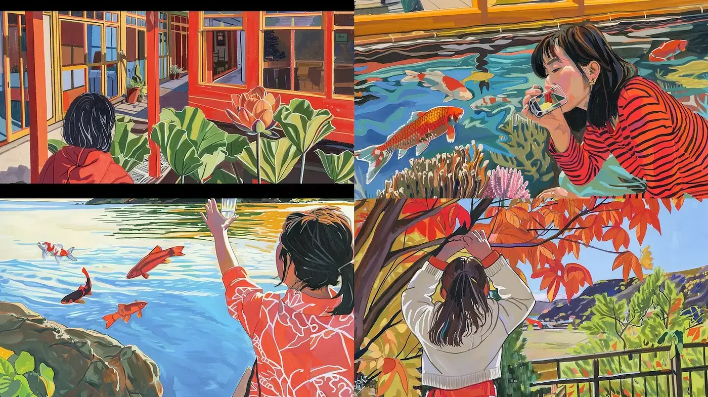 Vivid and Playful Illustrations with a Touch of Nature - Midjourney sref style