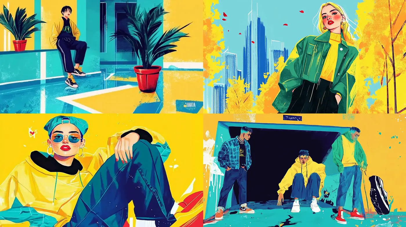Vibrant Urban Pop Art Fusion with a Contemporary Edge - Midjourney sref style