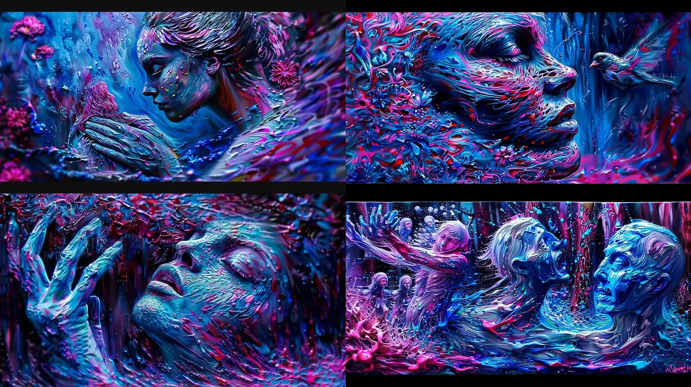 Ethereal Dreamscape in Vibrant Brushwork - Midjourney sref style