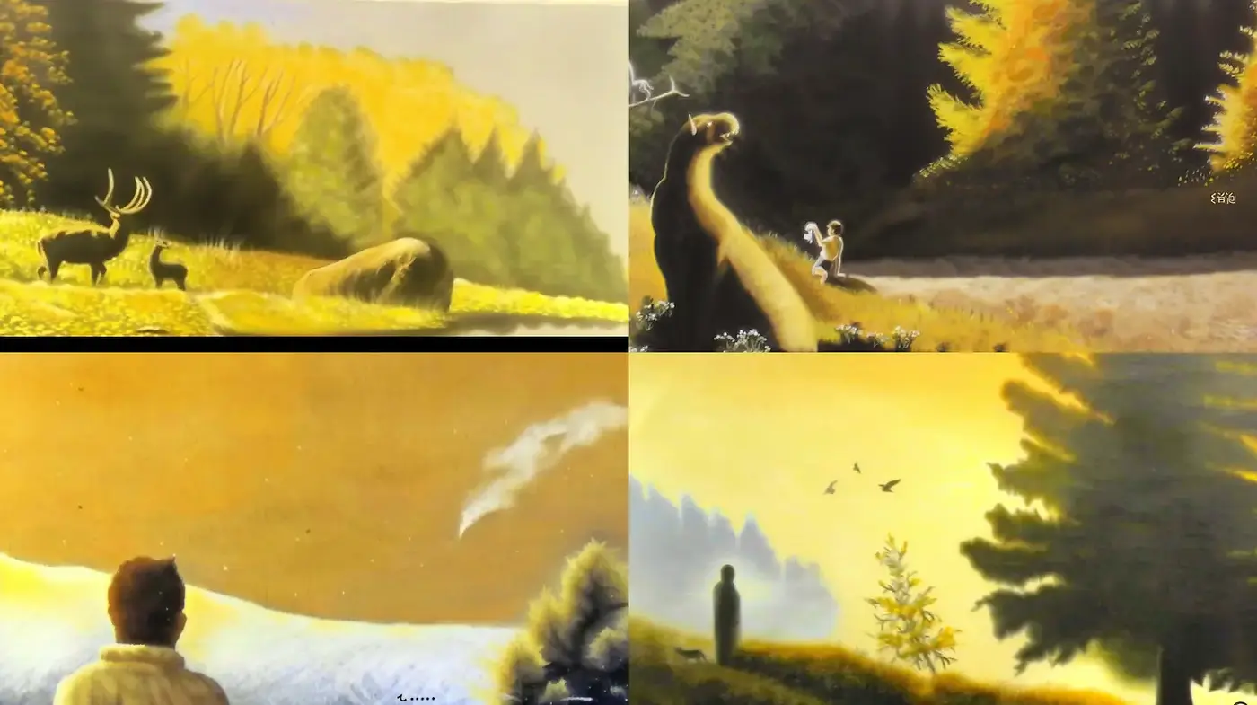 Warm, nostalgic landscapes with a gentle, dreamy ambiance - Midjourney sref style