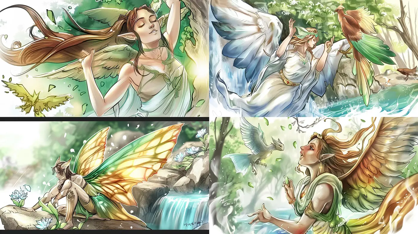 Enchanted Serenity in Ethereal Woodlands - Midjourney sref style