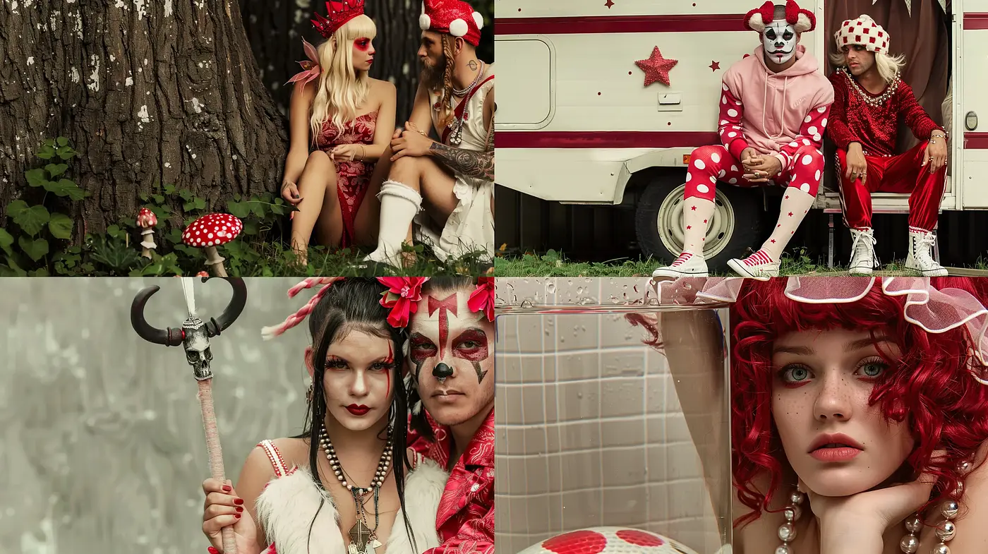 Eccentric Bohemian Carnival with Whimsical Fantasy Overtones - Midjourney sref style