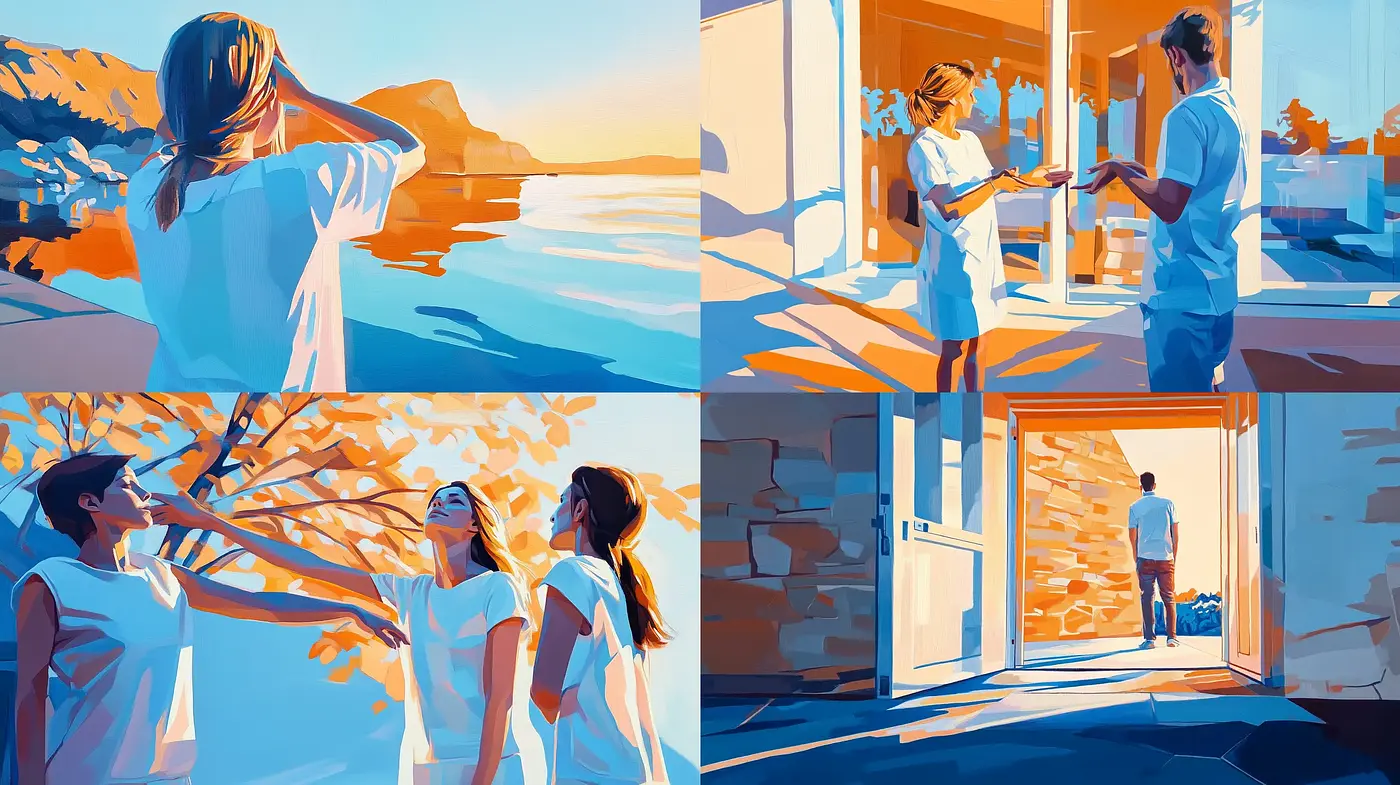 Luminous Geometric Serenity: A Study in Contemporary Digital Impressionism - Midjourney sref style