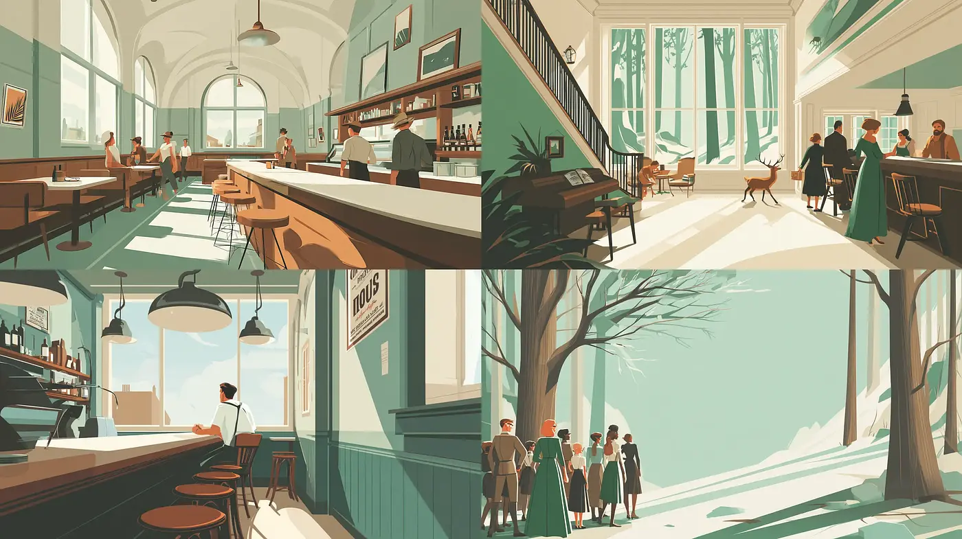 Consistent Vintage Aesthetic with a Nostalgic and Tranquil Atmosphere - Midjourney sref style