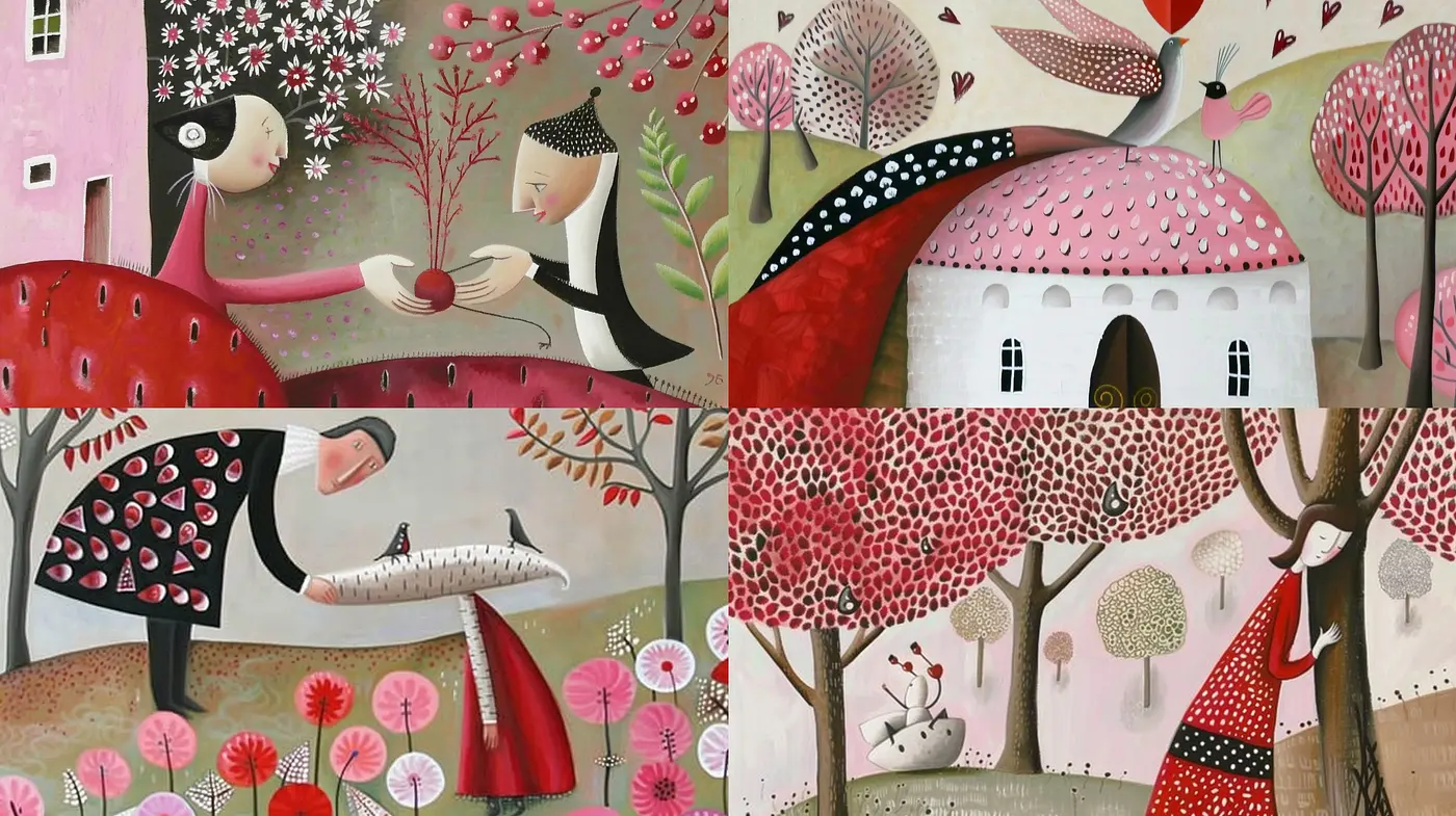 Whimsical Storybook Enchantment: A Study in Playful Stylized Narratives - Midjourney sref style