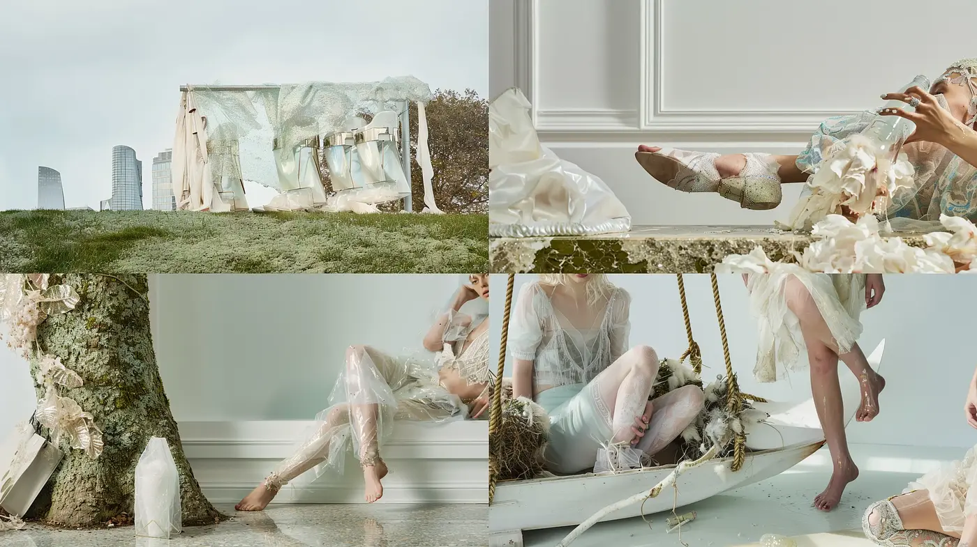 Ethereal Elegance in Translucent Hues with Surreal Overtones - Midjourney sref style