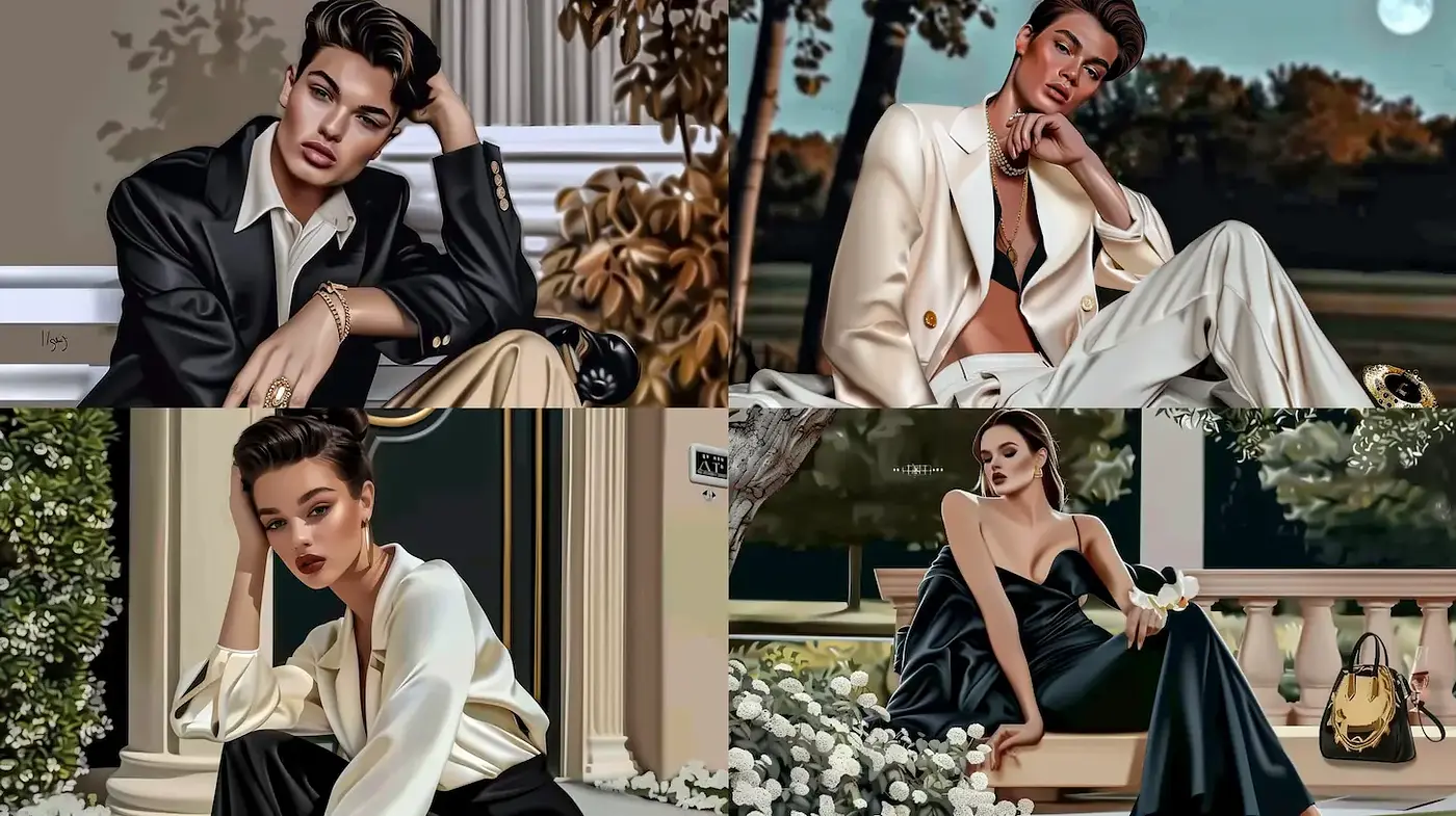 Sophisticated Contemporary Portraits with a Touch of Glamour - Midjourney sref style