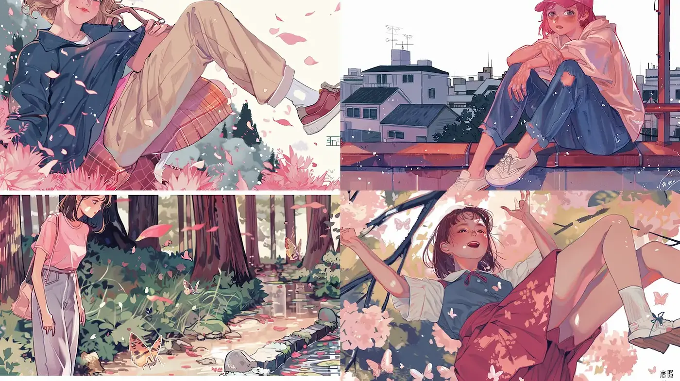 Charming and Whimsical Illustrative Aesthetic with a Playful Mood - Midjourney sref style