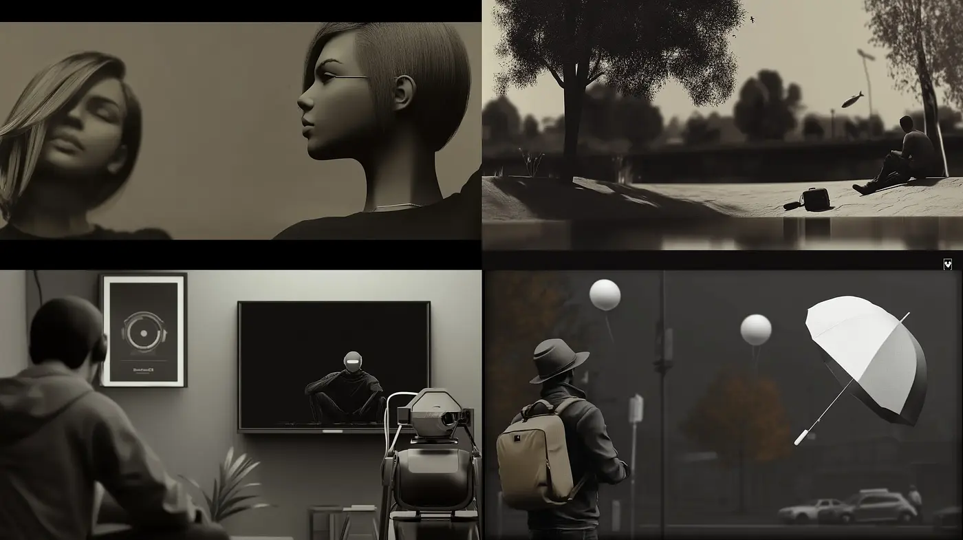 Monochromatic Contemplation and Solitude - Midjourney sref style