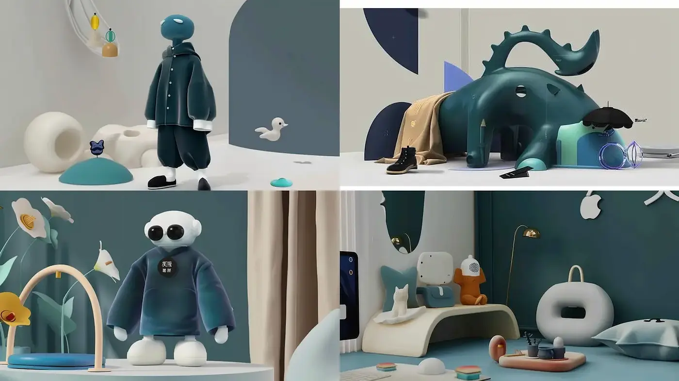 Contemporary Playful Minimalism with a Touch of Surrealism - Midjourney sref style