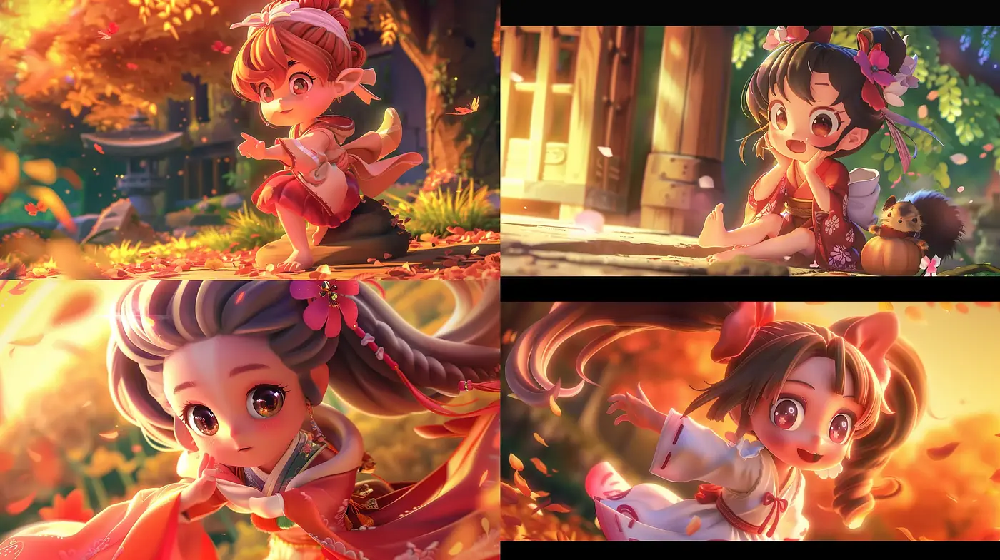 Radiant Autumn Anime Euphoria with Luminous Soft-textured Visuals - Midjourney sref style