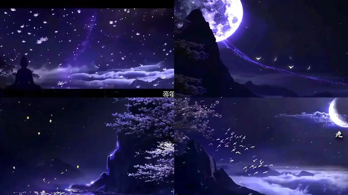 Midnight Elegy: A Serene Homage to Ethereal Nights - Midjourney sref style