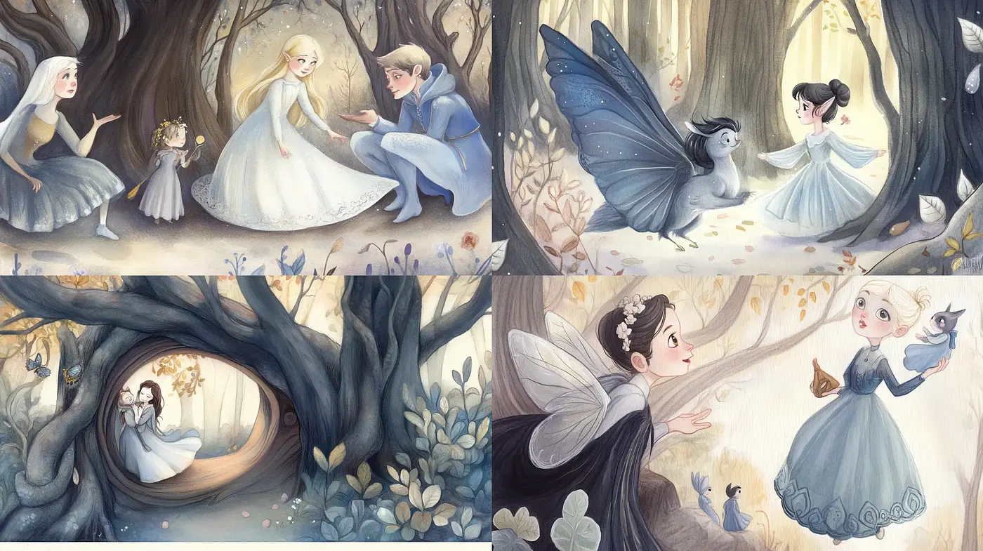 Enchanted Storybook Elegance in Whimsical Nature - Midjourney sref style