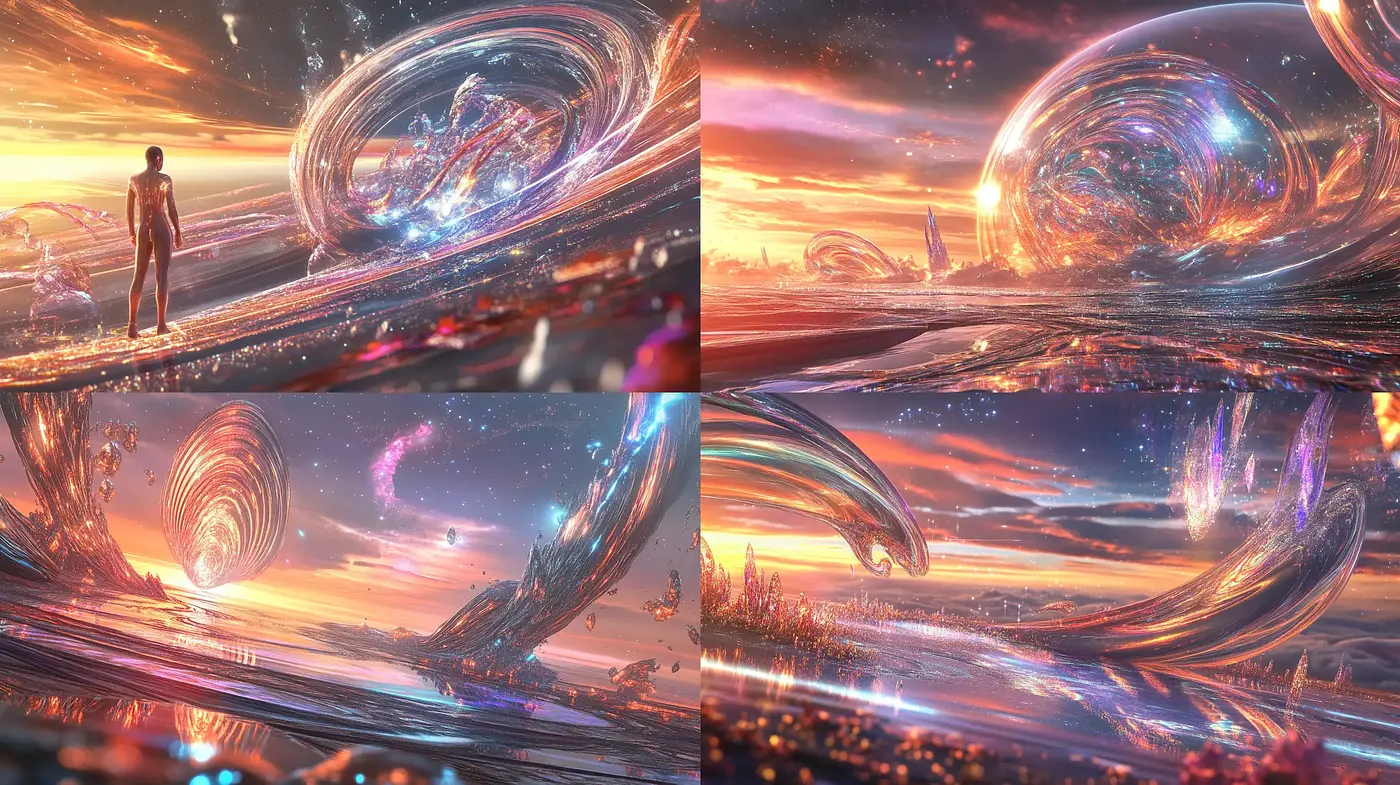 Cosmic Twilight Dreamscape - A Surreal Fusion of Sci-Fi and Impressionist Aesthetics - Midjourney sref style