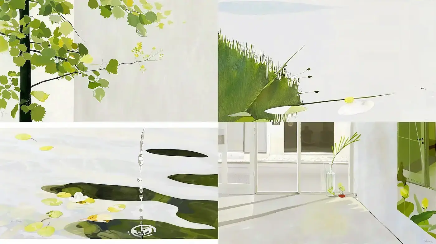 Serene Nature-Inspired Minimalism with a Subtle Modern Touch - Midjourney sref style