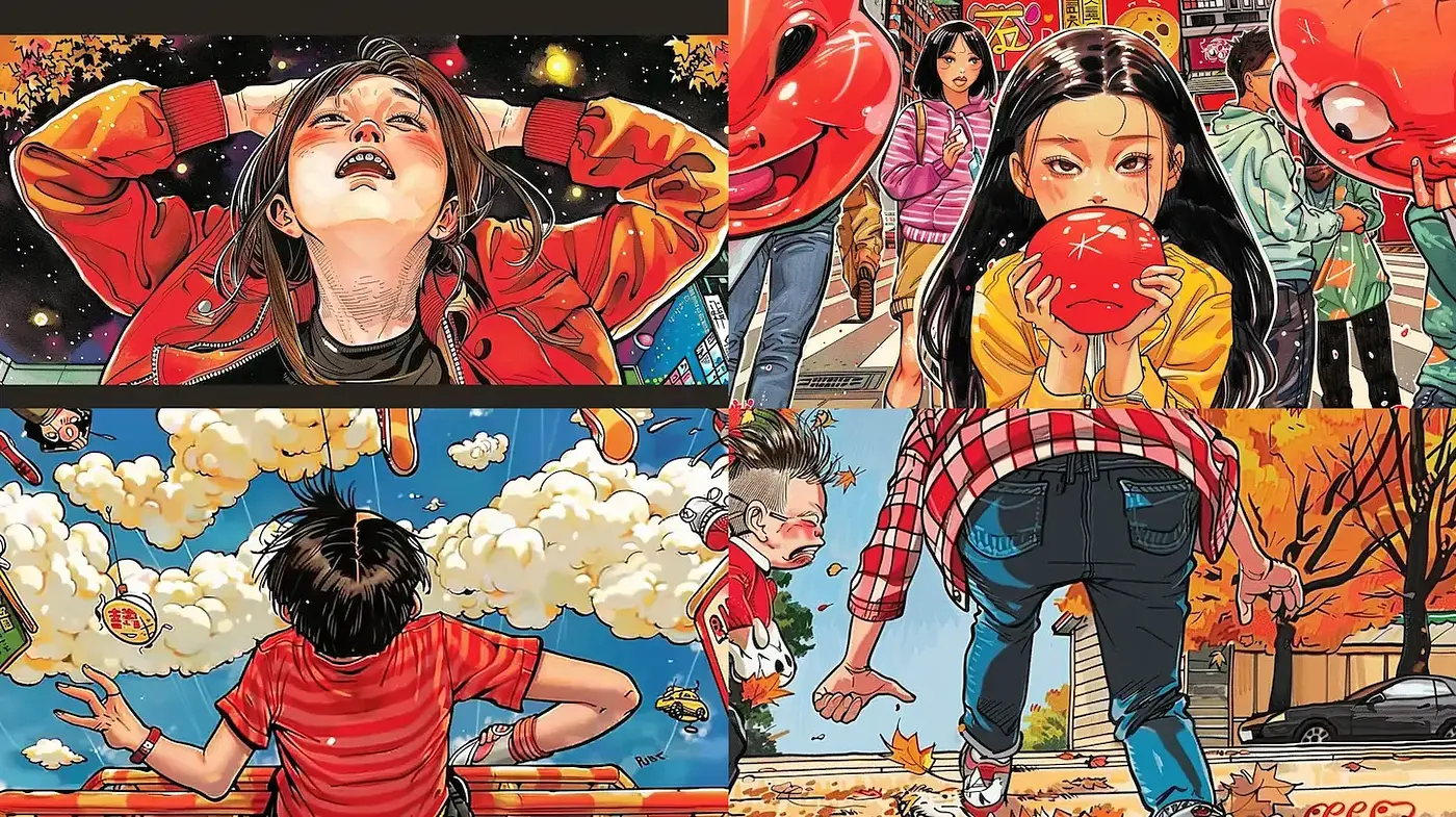 Energetic and Vibrant Comic-Inspired Illustrations with a Modern Touch - Midjourney sref style