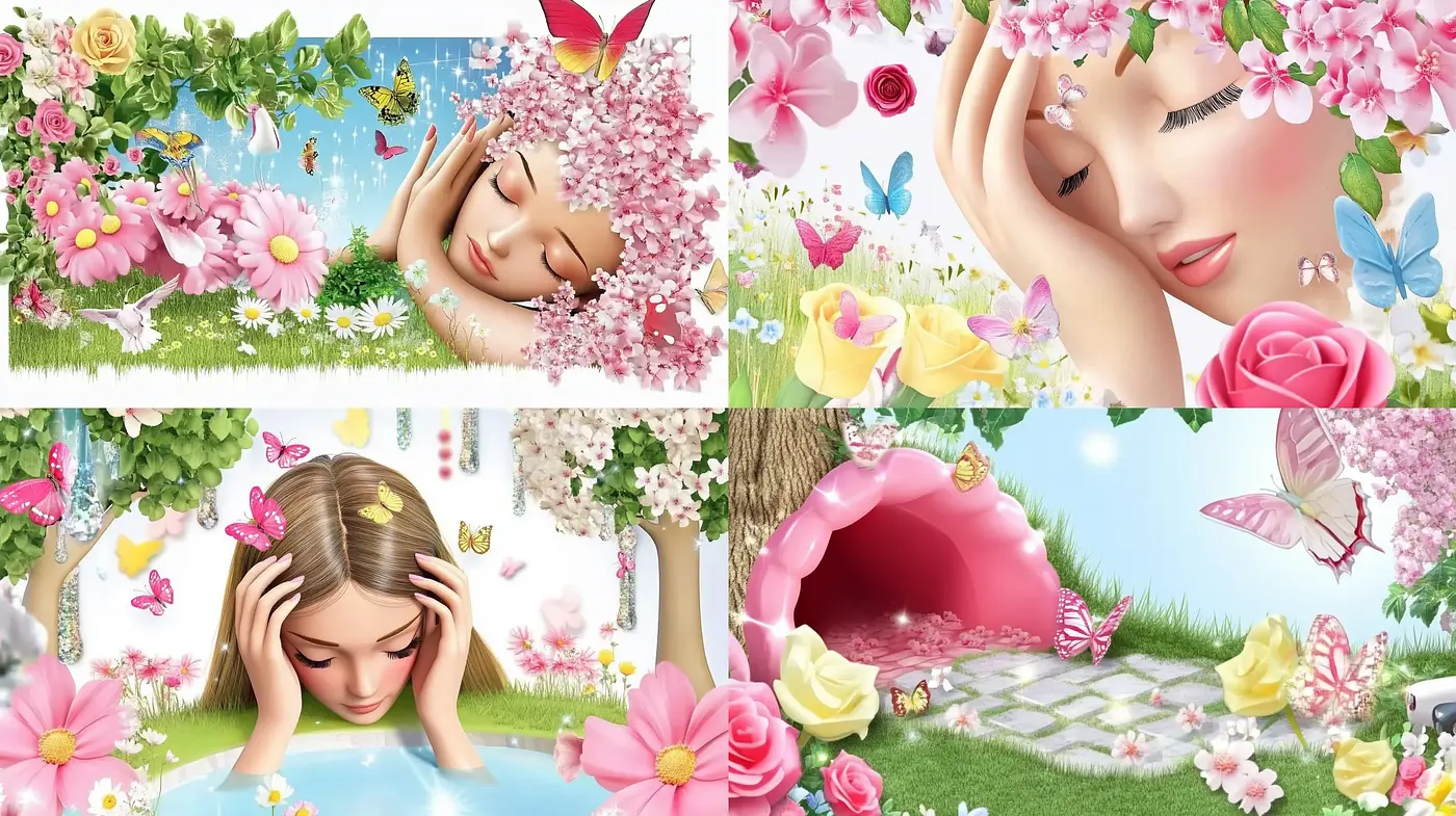 Enchanted Springtime Dreamscapes with Pastel Flourishes - Midjourney sref style