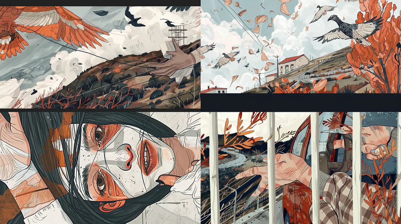 Ethereal Nature and Human Fusion with Illustrative Storytelling - Midjourney sref style