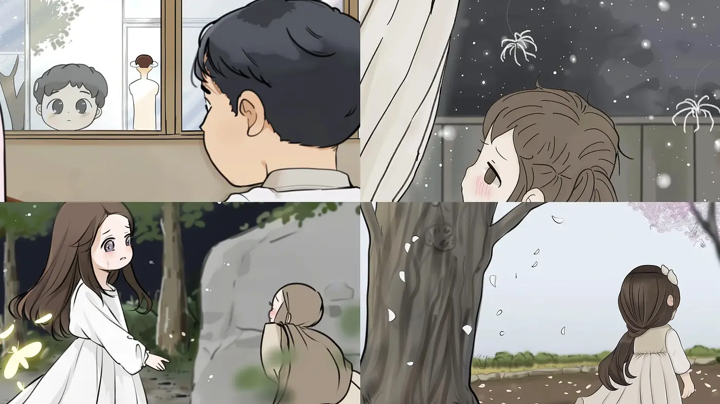 Elegantly Soft and Contemplative Anime-Inspired Illustrations - Midjourney sref style