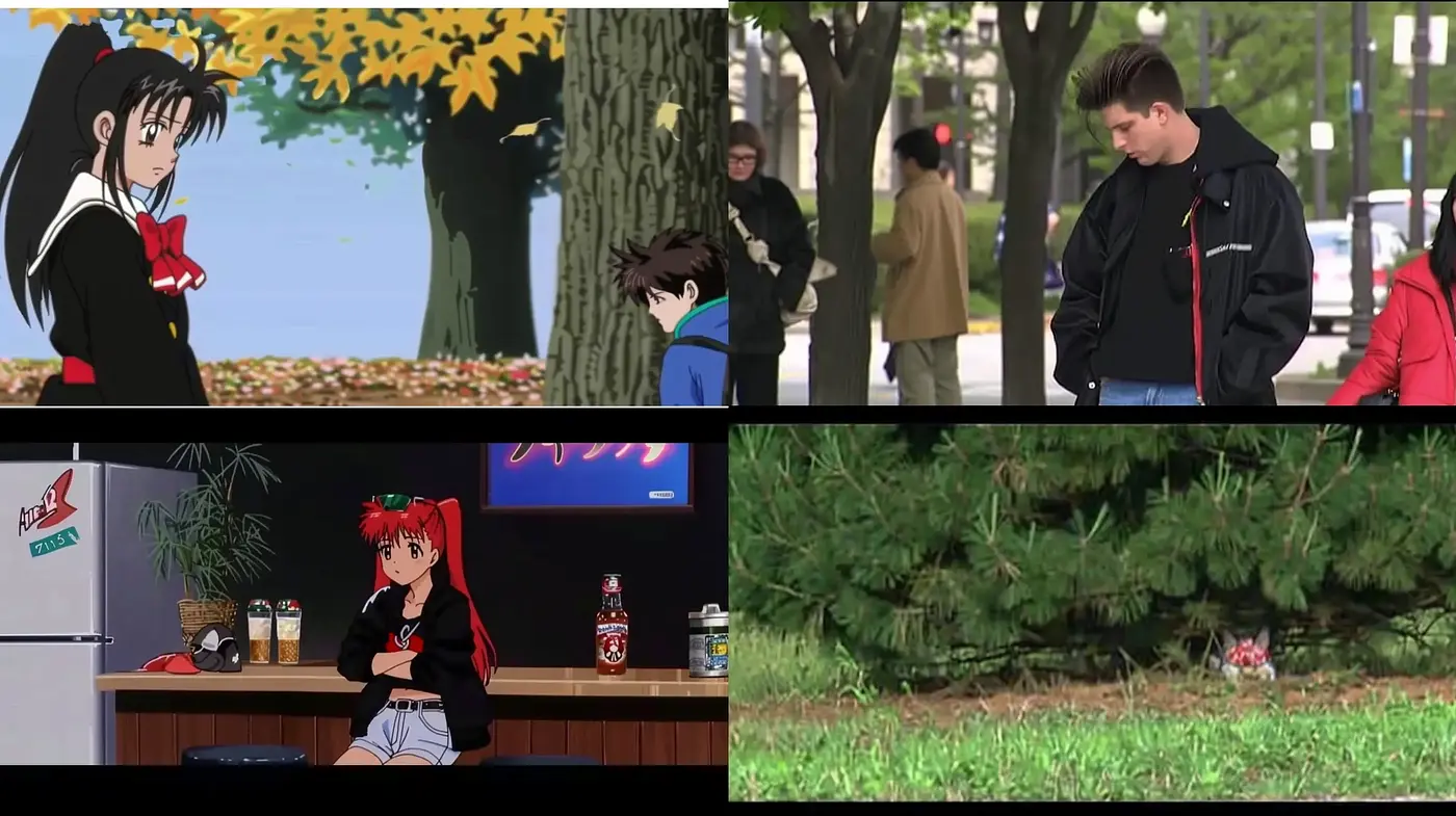 Consistent Anime Inspired Fusion with Nostalgic Urban Overtones - Midjourney sref style