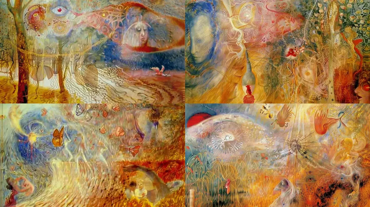 Dreamlike Surrealism with Whimsical Elements - Midjourney sref style