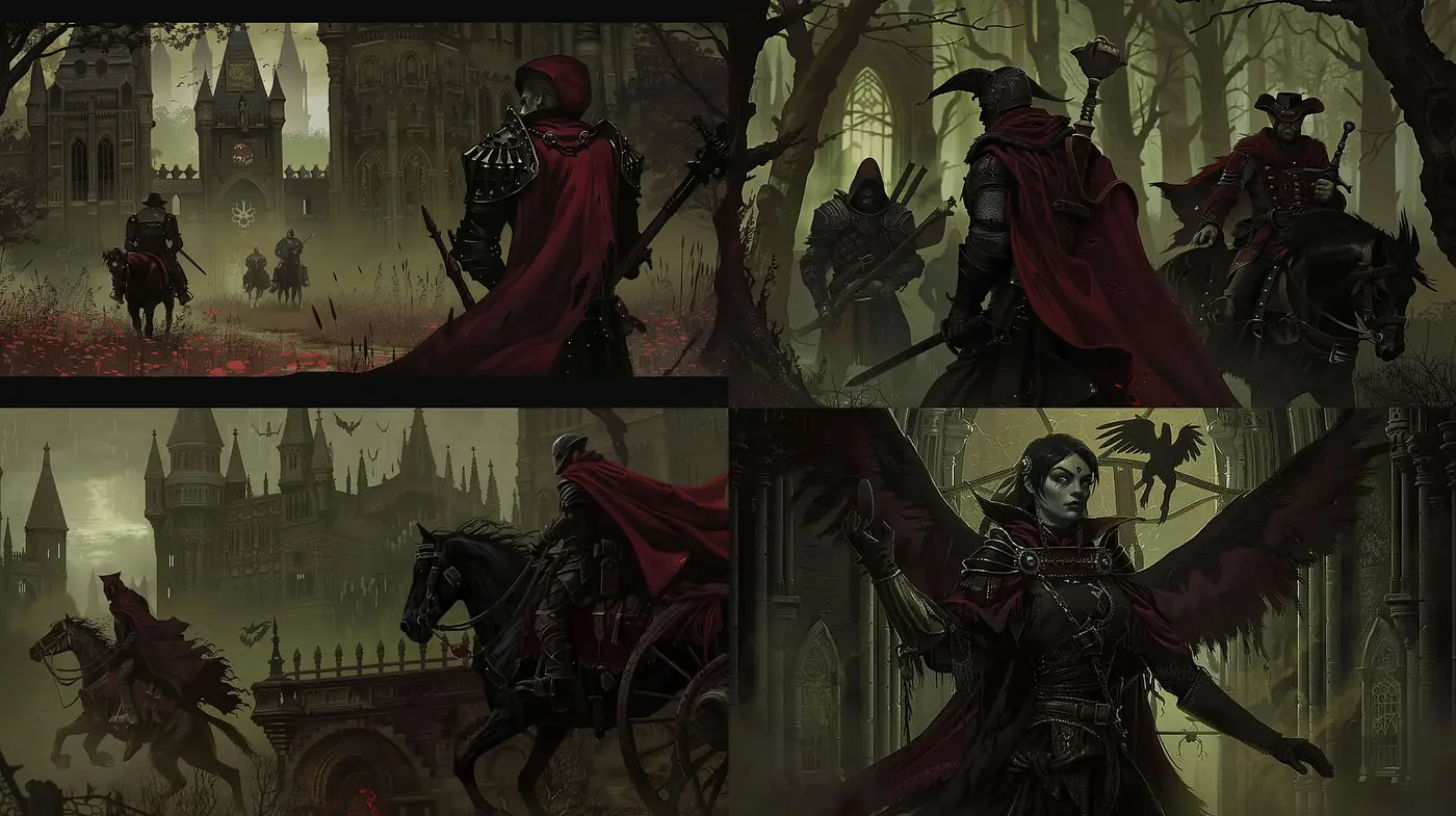 Gothic Elegance in a Dark Fantasy Ambiance - Midjourney sref style