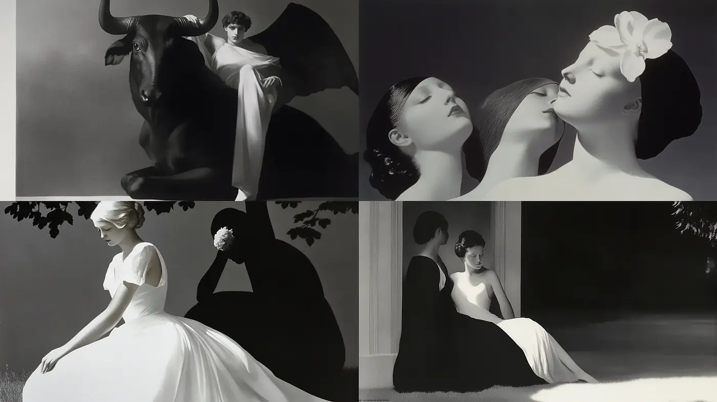 Monochromatic Elegance: A Homage to Classic Film Noir Aesthetics - Midjourney sref style