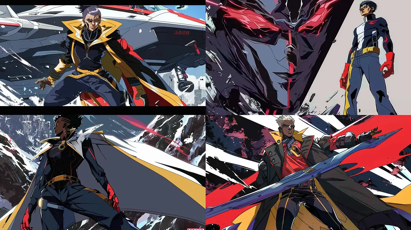 Dynamic Anime-Inspired Digital Illustrations with a Futuristic Edge - Midjourney sref style