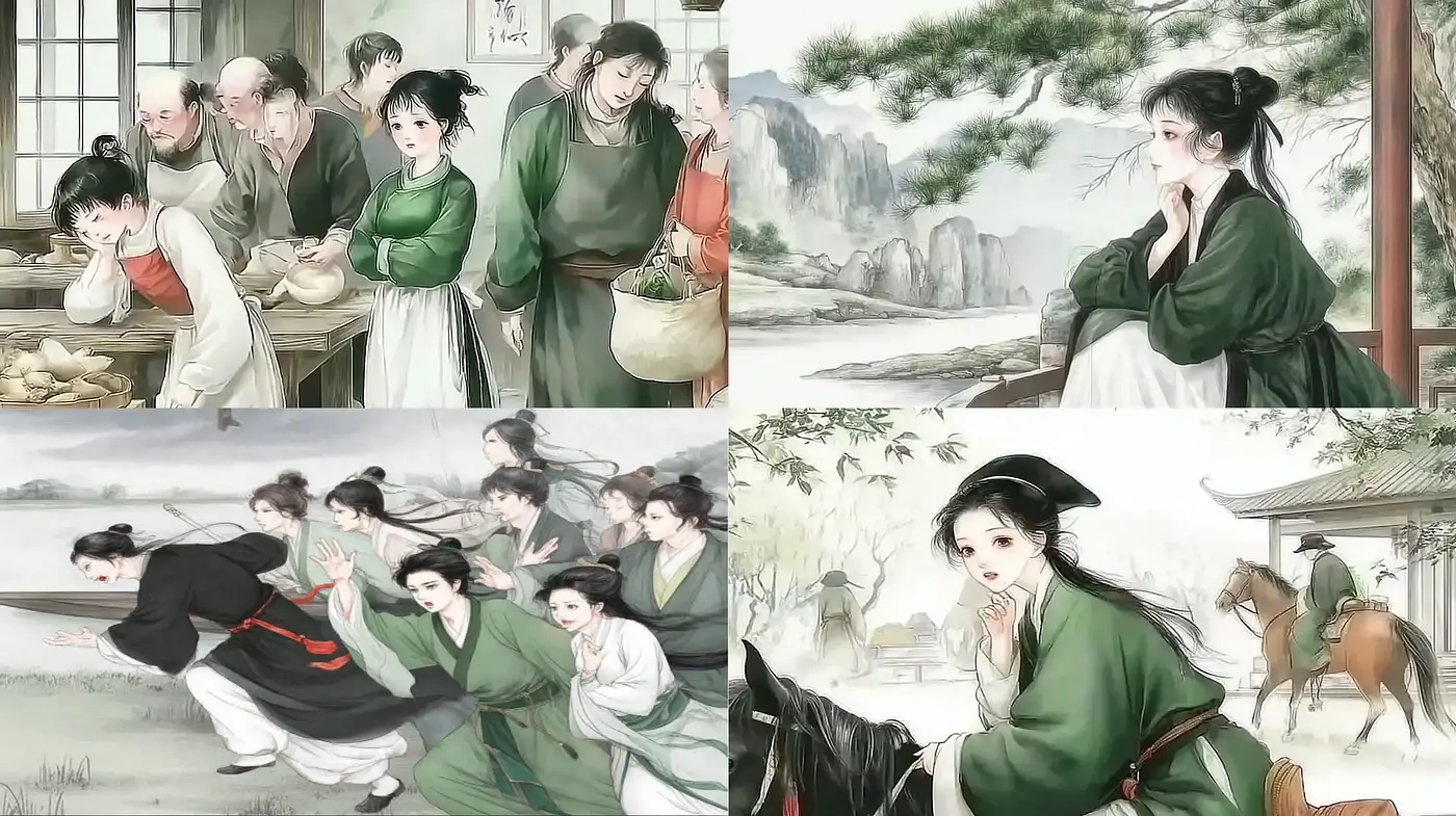 Harmonious Fusion of Traditional East Asian Storytelling and Textural Elegance - Midjourney sref style