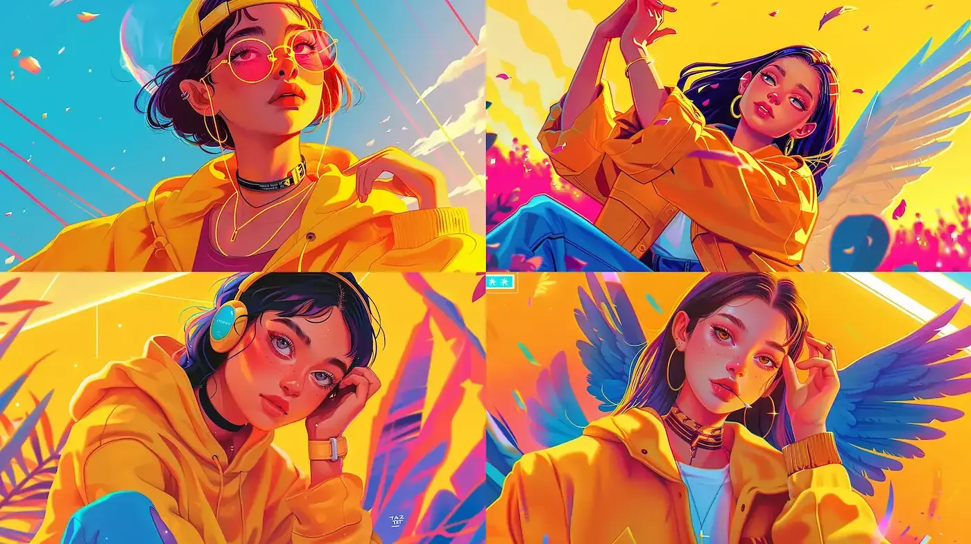 Vibrant and Energetic Urban Aesthetic with a Contemporary Touch - Midjourney sref style