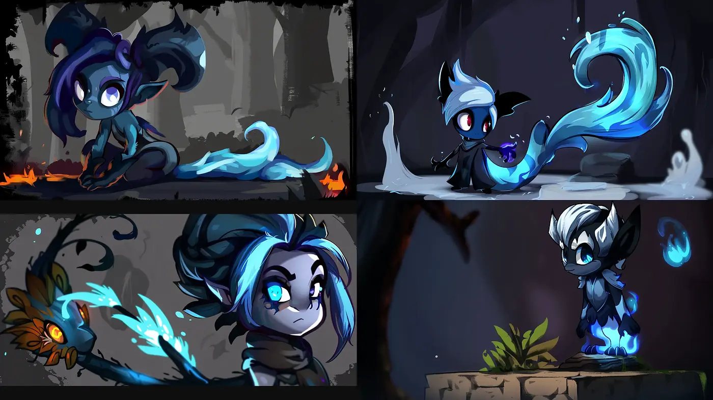 Ethereal Nocturne: Vivid Strokes of Fantasy and Fire - Midjourney sref style