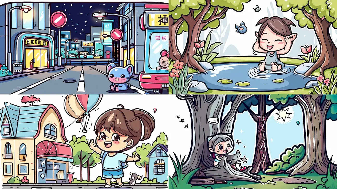 Charming and Whimsical Illustrations in a Colorful and Playful Aesthetic - Midjourney sref style