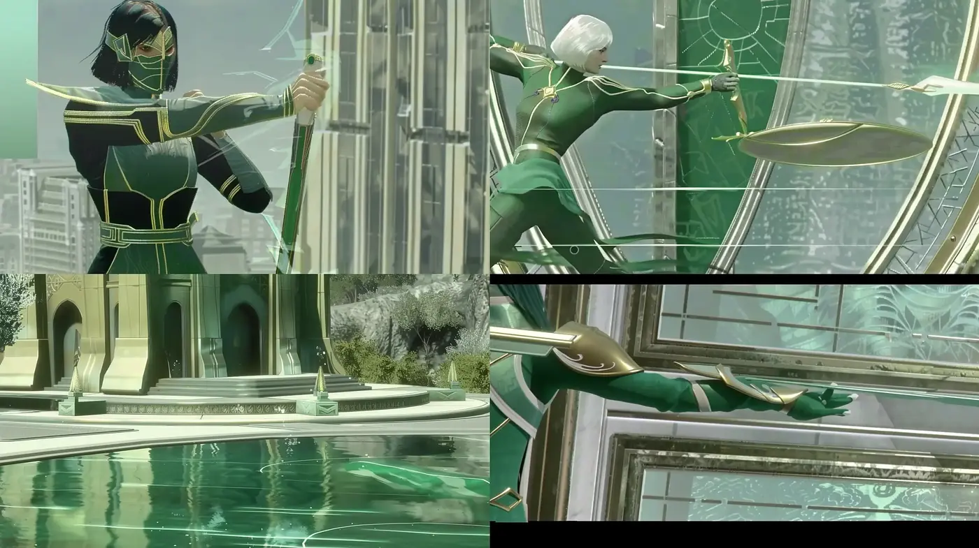 Futuristic Elegance in Harmonized Emerald Hues - Midjourney sref style