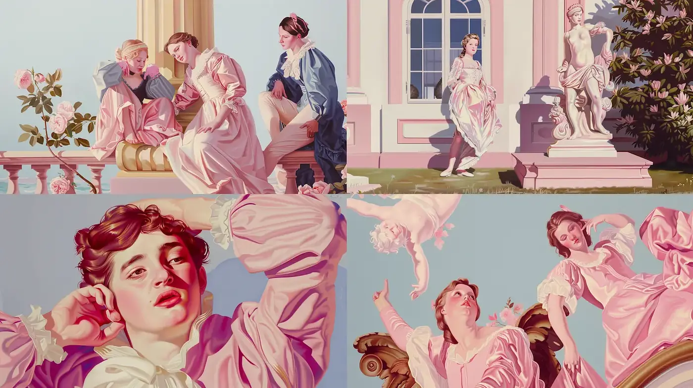 Elegant Romanticism with Subtle Modern Touches in Pastel Hues - Midjourney sref style
