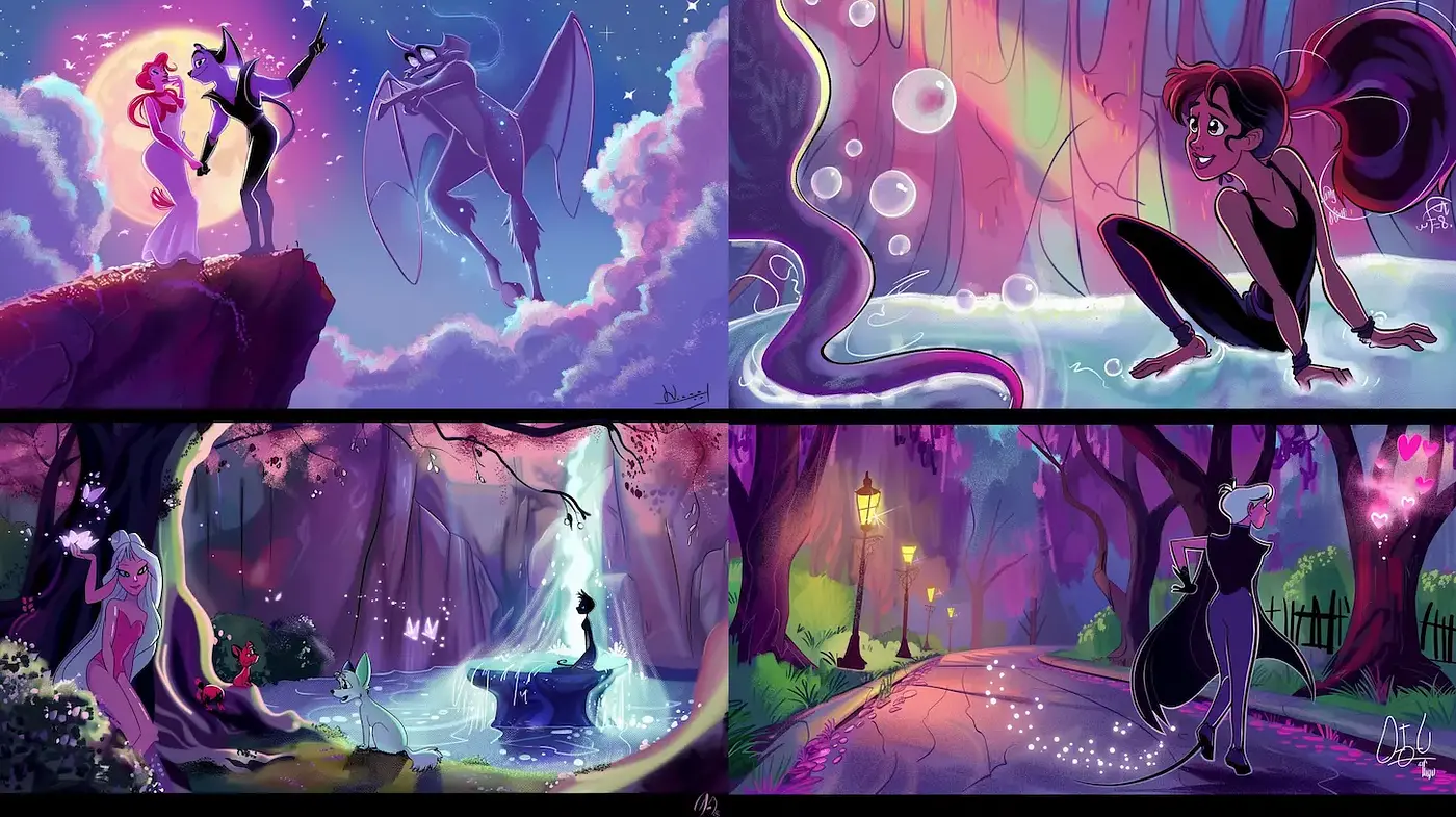 Whimsical and Enchanting Illustrations with a Playful Yet Dark Undertone - Midjourney sref style