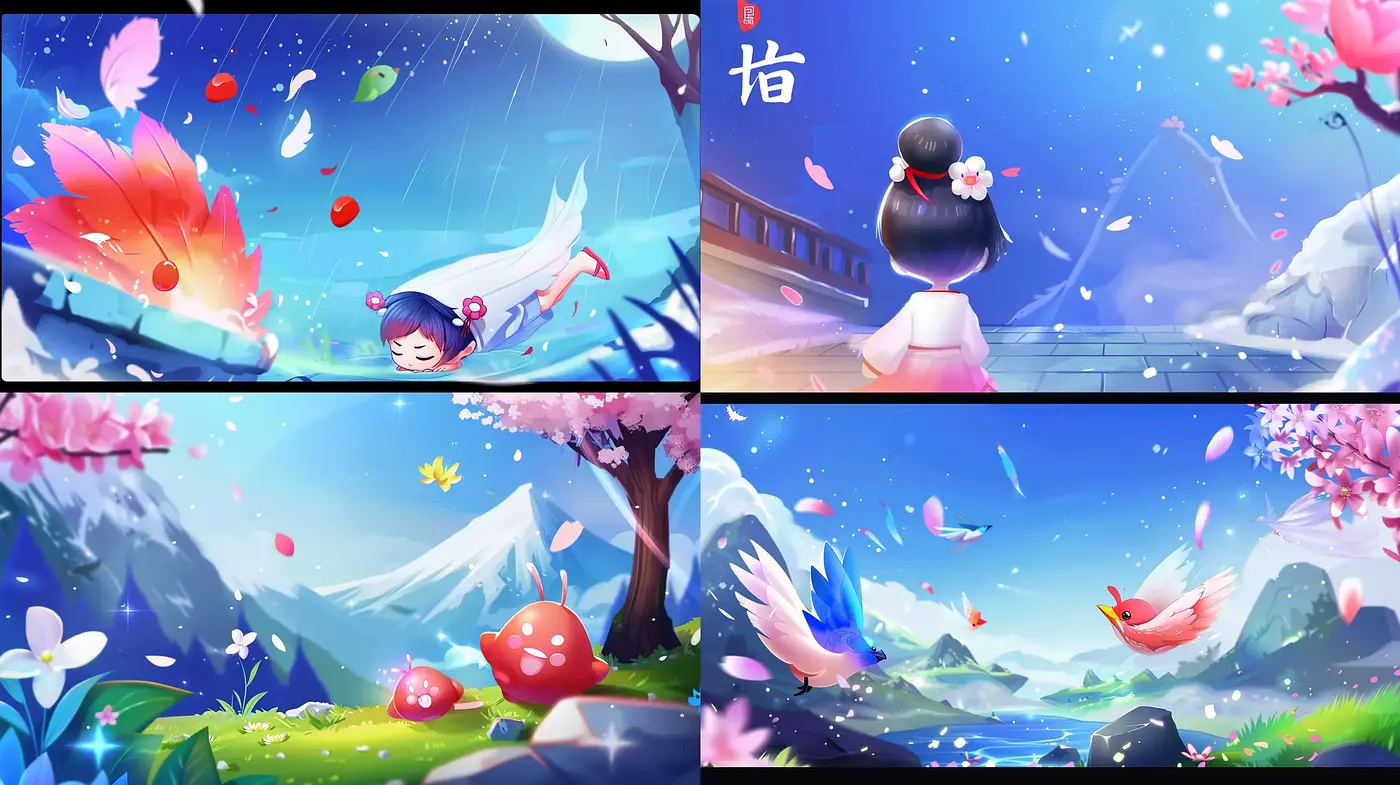 Dreamlike Pastel Panoramas with an Anime Essence - Midjourney sref style