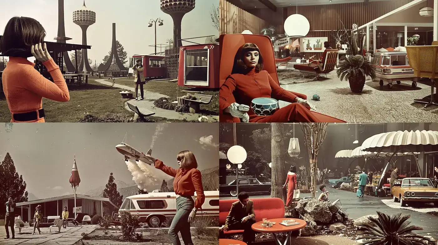 Mid-Century Modern Aesthetic with a Retro Futuristic Vibe - Midjourney sref style
