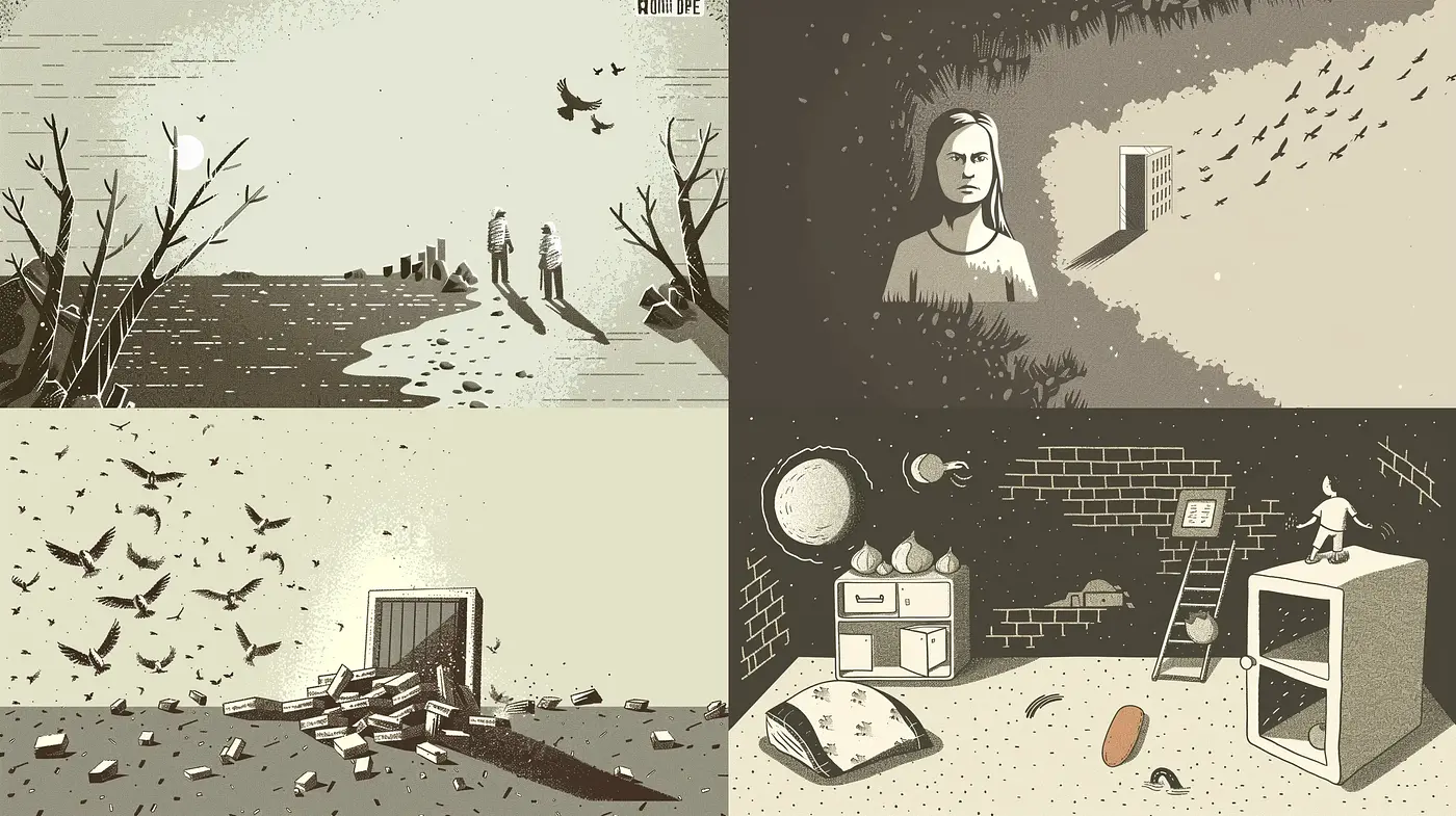Monochromatic Tales of Melancholy: A Study of Stillness and Shadow - Midjourney sref style