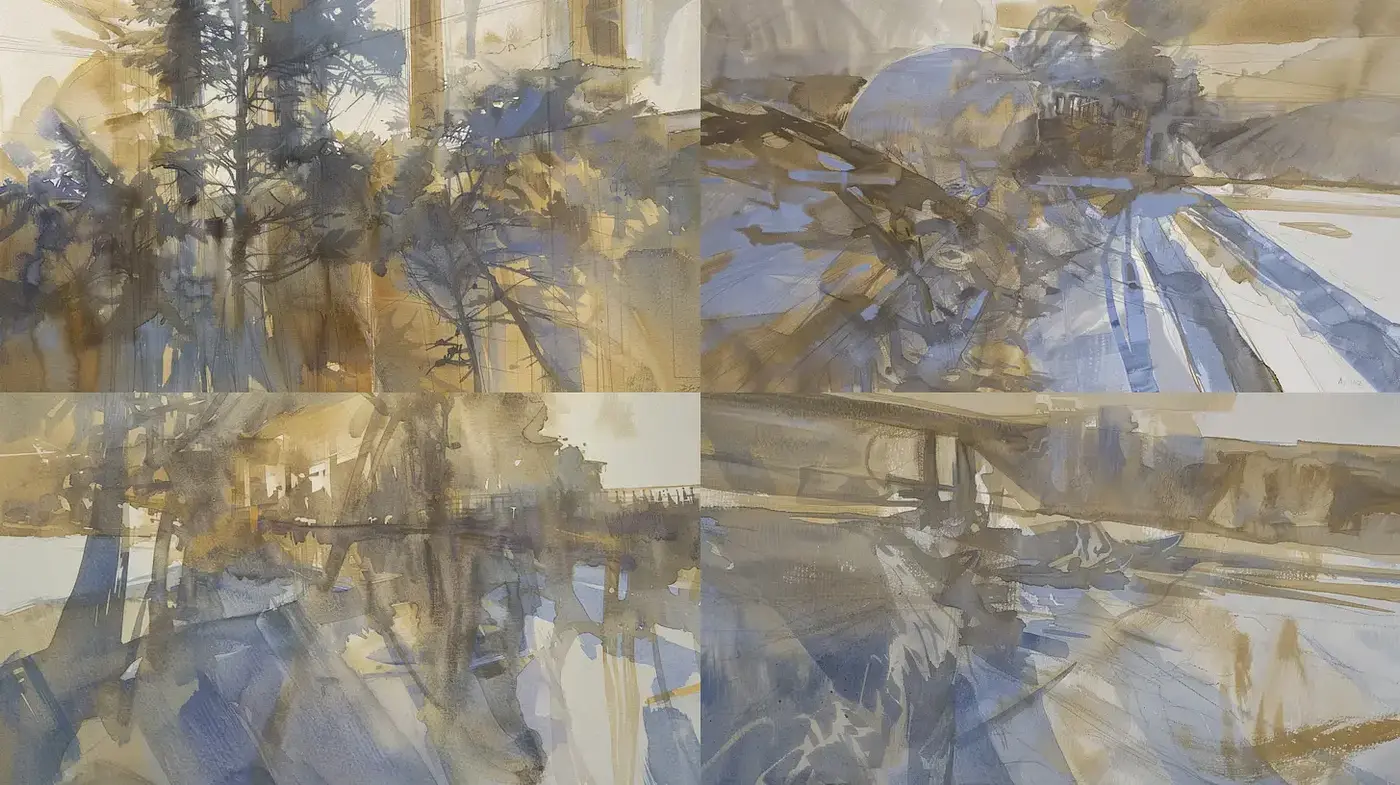 Melancholic Watercolor Echoes - Midjourney sref style