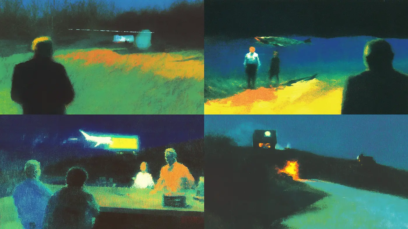 Twilight Reverie: An Ode to Nocturnal Hues and Homogeneous Textures - Midjourney sref style